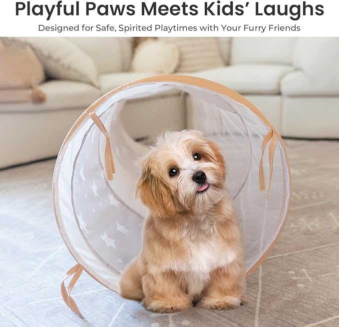 Tiny Land Tunnel Toys for Toddlers, 69" x 18" Baby Tunnel Crawl Indoor, Play Tunnel for Kids to Crawl Through, Pop Up Dog Tunnel, Baby Outdoor Toys