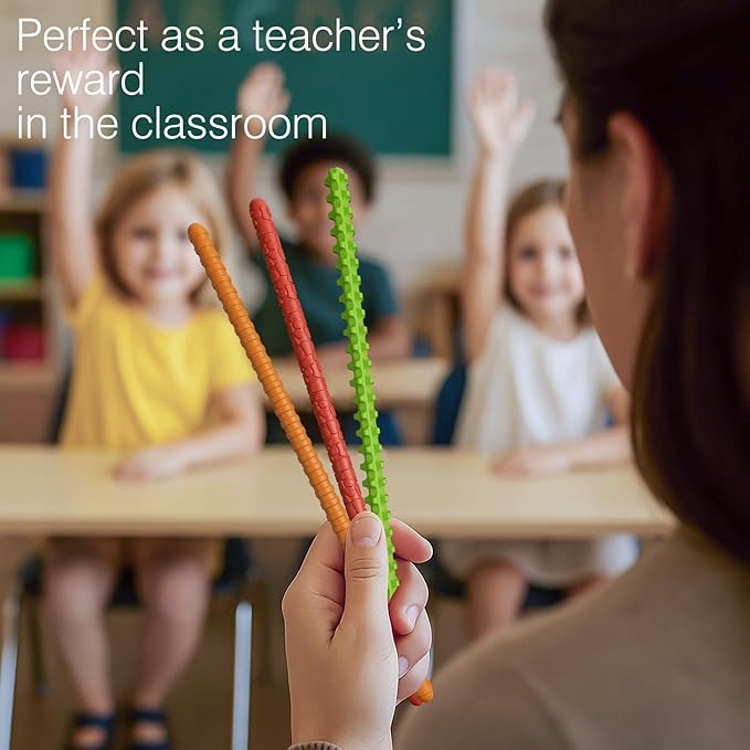 Flexible Sensory Fidget Sticks for Kids,12PCS Sensory Fidget Toys for Stress Anxiety Autistic ADHD,Calm Down Travel Airplane Essentials Toys,Stuffers Gifts for Teens Boys Girls