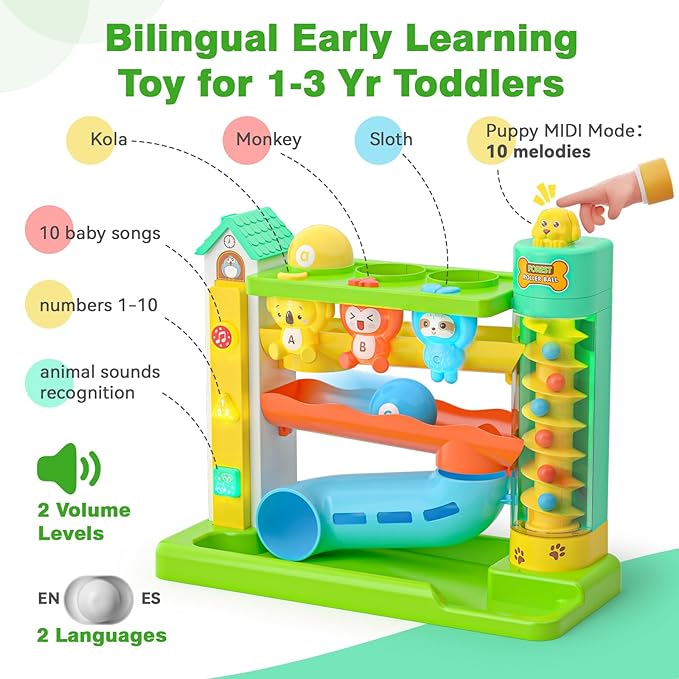 Pound A Ball Musical Toy for 1-2 Year Old Boy Girl Gifts, Interactive Learning Toy for Baby 6-12 Months, Early Development Toy for Toddlers 12-18 Months, 1st Birthday Present for One Year Old