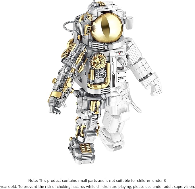 GoolRC Space Astronaut Building Block Set, 1078 Pcs Half Mechanical Astronaut Building Kit with Display Stand, Educational STEM Spaceman Building Kits Gifts for Teen