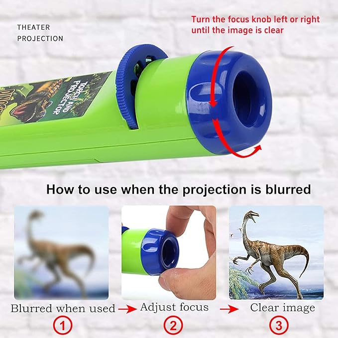 Georgie Porgy Slide Torch Projector Toys Flashlight for Kids Educational Toys Science Set Wall Ceiling Tents Night Lamp Gifts for Boys Girls (Dinosaur + Unicorn)