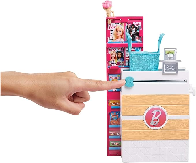 Barbie Doll, Blonde, and Grocery Store with Rolling Cart and Working Belt
