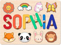 Baosity Personalized Name Puzzle for Kids, Custom Wooden Puzzles for Toddler 1-3, Baby Toddler Toys for 1 Year Old, Personalized Christmas Birthday Gifts for Boy & Girl