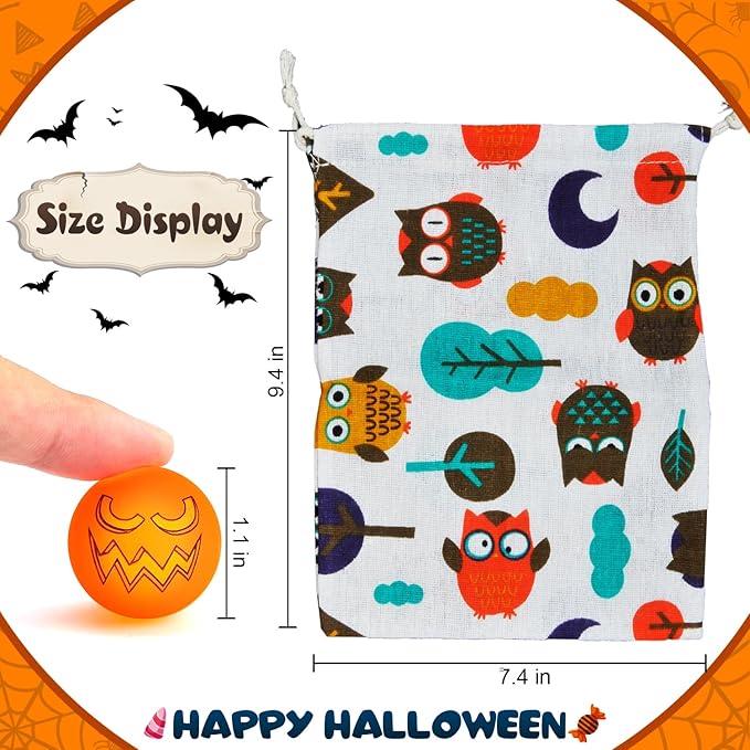 Shemira 200pcs Glow in The Dark Bouncing Balls,8 Halloween Theme Designs Bouncy Toys Balls, Halloween Party Favor Supplies, Trick or Treating Goodie, Halloween Miniatures,School Classroom Game Rewards