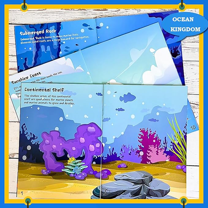 Sticker Book for Kids, 240+ Animal Ocean Stickers & 8 Scenes Activity Sheet, Reusable Busy Book, Seek and Find Sticker Coloring Pad, for Boys Girls Toddlers Ages 2-4 4-8 Years Old 3-5 6-7