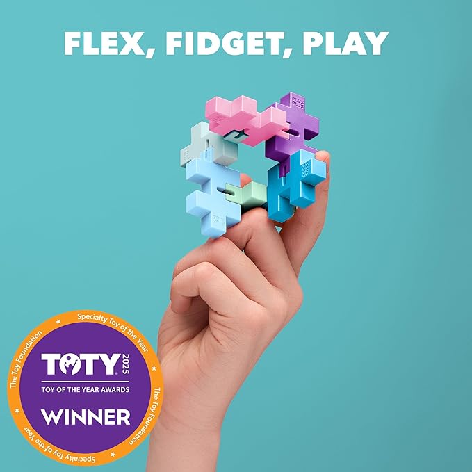 PLUS PLUS - HEXEL Flora - Fidget Sensory Puzzle Toy - Travel Friendly, Quiet Stress and Anxiety Relief for Kids/Adults