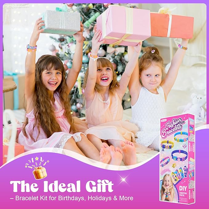 Bcsgj DIY Friendship Bracelet Making Kit for Girls, Jewelry Making kit for Girls,Sticker Bracelet, Bracelet Making kit Birthday Gift for Ages 5 6 7 8-12