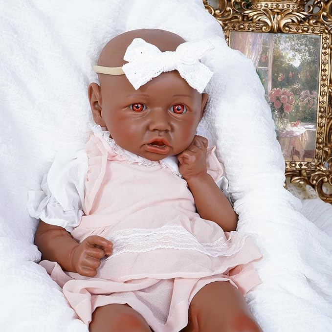 Reborn Baby Dolls Silicone Full Body 19.88in Weighted Real Life Open-Eyes Girl Dolls Lifelike Newborn Baby Soft Body Flexible Limbs Not Vinyl