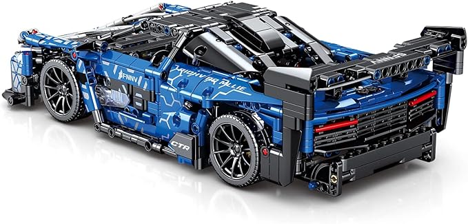Veottye GTRS Super Sports Car Building Blocks Kit,1:14 Scale MOC Car Model Building Toys,for 8+ Year Boys,Adult(1404 Pieces)