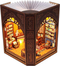 Book Nook Kit with LED Light,Beautiful Bookshelf Décor,Ideal Craft Gift for Adults & Teens for Birthdays, Halloween, and Christmas.