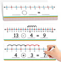 Aizweb 28 Pack Number Line Dry Erase Board Card,12" x 3.9" Small Whiteboard Math Manipulatives Addition Subtraction Game for Student Classroom Must Have Homeschool Teacher Supplies Learning Activities