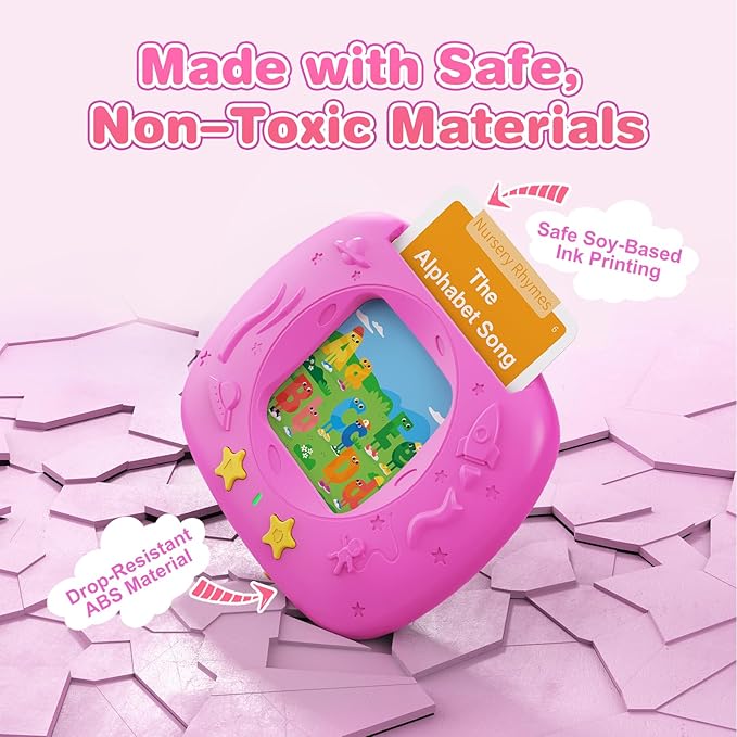 HOMESTEC Toddlers Talking Flash Cards with American Accent & 144 Sight Words, Speech Therapy Toys for 3 4 5 6 Years Old Boys and Girls (Pink)