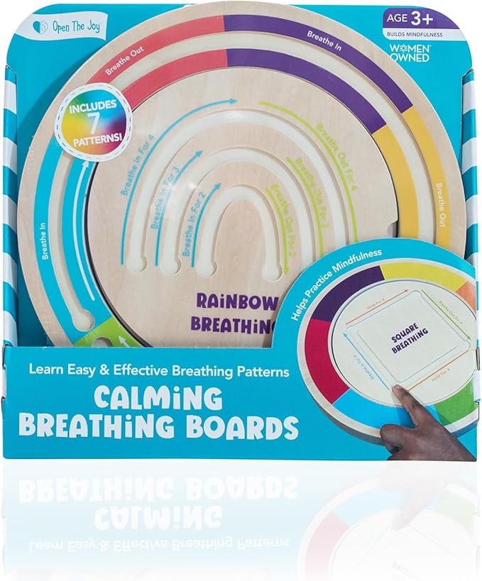 Open The Joy - Calming Breathing Boards for Kids and Adults, Mindfulness and Relaxation Tools - Ages 4 and Up