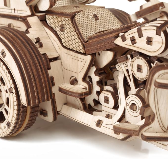 EWA Eco Wood Art 3D Trike Puzzle - Innovative Wooden Craft Kit - Sustainable DIY Assembly Model for Adults