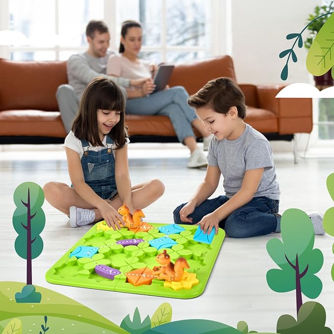 Airkid STEM Board Games Kids Brain Teasers Toys, Road Builder Logic Puzzle Games, Montessori Educational Learning Toys Birthday Gifts for Age 4-8 Year Old