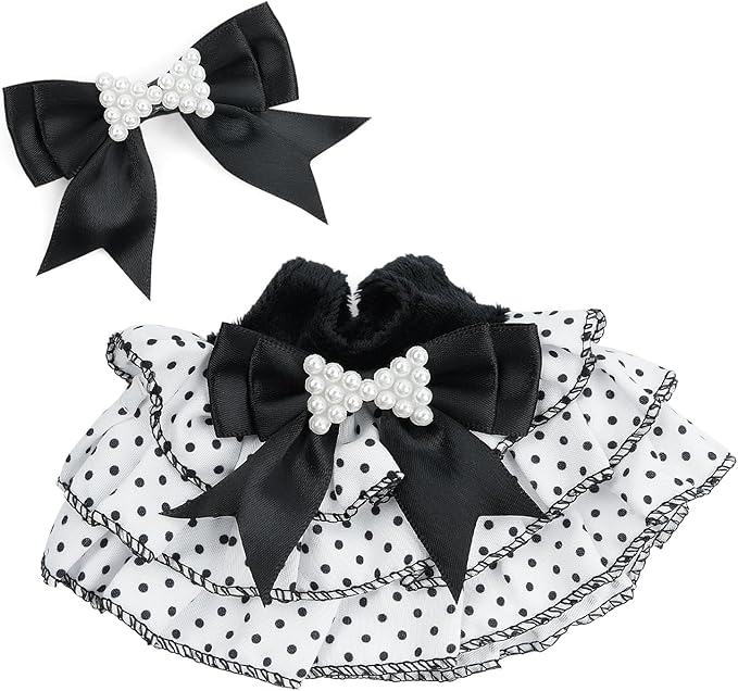 17cm Doll Clothes Set-Adorable Outfits for Dolls-Stylish Accessaries Clothes Dress-Up-Replaceable Clothing Collections, Includes Hat, Top, Skirt(Black-Style C)