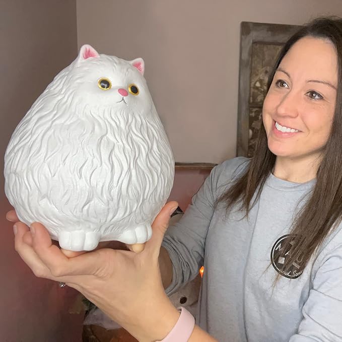 Winsterch Cat Piggy Bank,Coin Piggy Bank Money Saving Box Gifts for Kids Girls Boys,Ceramic Piggy Coin Bank,Practical Gifts for Birthday Christmas,White Piggy Bank,7.49 x 5.9 inches