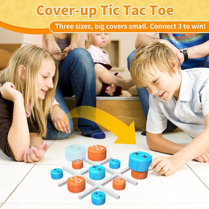 Electronic Tic Tac Toe Game, 4-in-1 Digital Puzzle Games, Handheld Family Board Game for Kids and Adults, Portable Toys Gift for Boys Girls, Birthday, Travel, and Road Trip