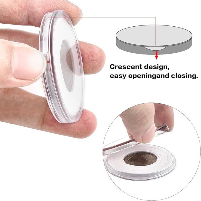 Coin Capsules 46mm with Foam Gasket and Plastic Storage Organizer Box, 6 Sizes (20/25/27/30/38/46 mm) Coins Collector Case Holder for Collection Supplies-168 Pieces