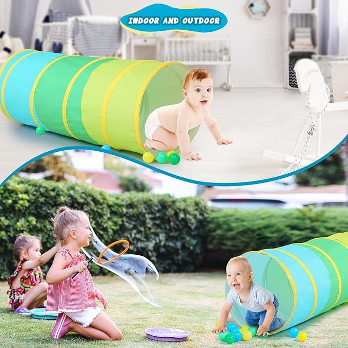 PigPigPen Kids Tunnel for Toddlers,Pop Up Play Tunnel Tent for Babies or Dogs, Indoor & Outdoor Toys for Kids Backyard Playset (Cotton Play Tunnel)