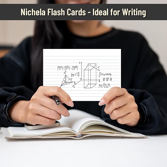200 Pcs Index Cards 4 x 6 Inch Ruled White Index Cards, College Ruled Flash Cards for School, College, Office and Home Organization, Durable Study To Do List Note Cards with Ruled Lines, 5 Pack of 40