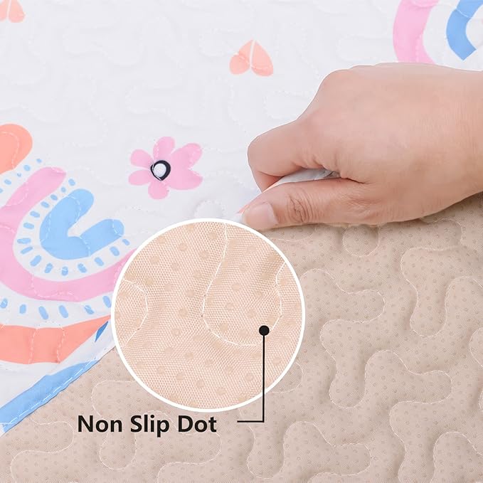 Machine Washable Baby Floor Play Mat 59x59”, Non Slip One-Piece Baby Crawling Mats for Tummy Time, Portable Playpen Mat Playmat for Babies Infants and Toddlers