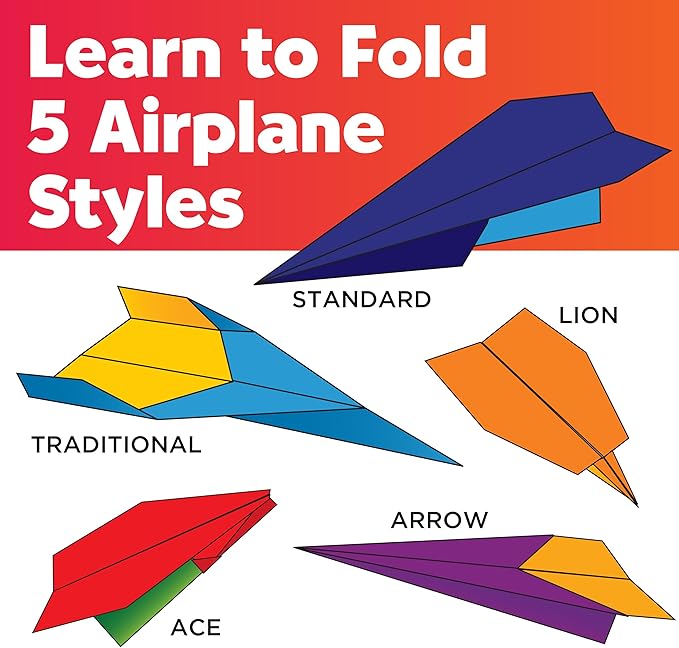 Creativity for Kids Stunt Squadron Fold & Launch Paper Airplanes: Create 80 Paper Airplanes, STEM Science Kit for Kids, Airplane Craft Kit for Kids, Gifts and Toys for Boys (Ages 6+)