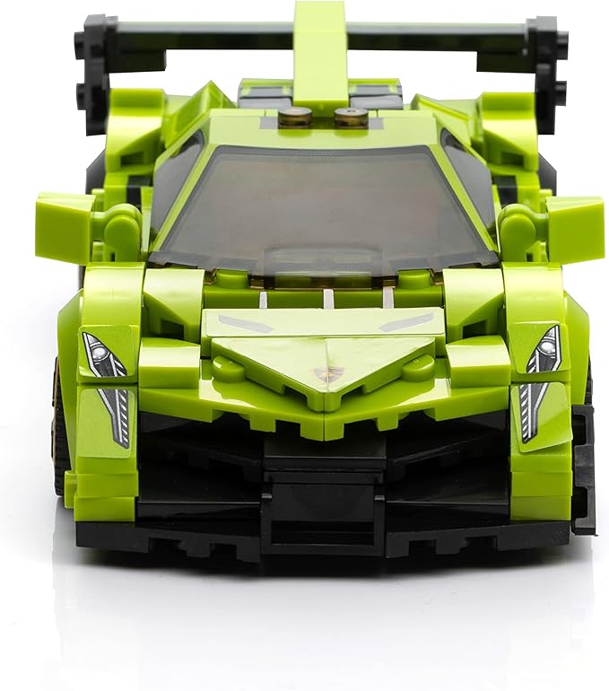 Block Builder Lambo Racing Car Building Block Set (348 Pieces). Racing Car Building Blocks for Kids and Adults