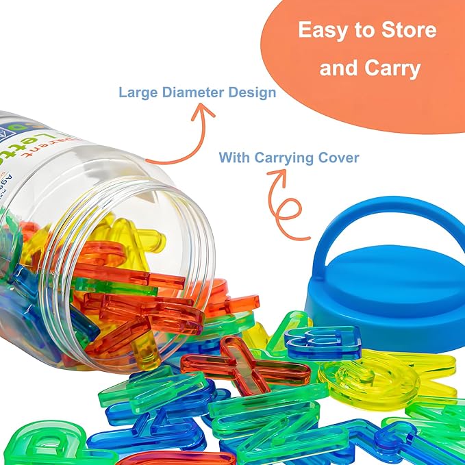 Transparent Capital Letters 52 Pcs for Light Table,Light Table Toys and Manipulatives for Kids,Educational Alphabet Set