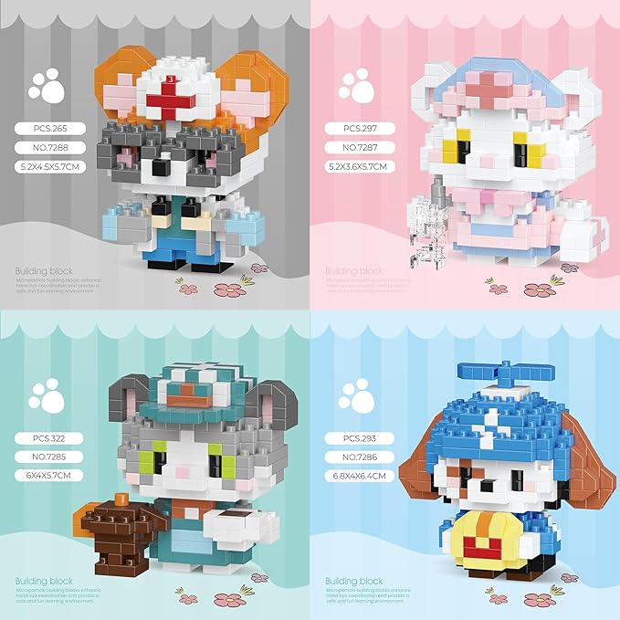 Cat and Dog Micro Mini Building Block Sets Birthday Gift for Kids, Animals Buildling Model Kits, Mini Bricks Cat and Dog Series Toys for Kids