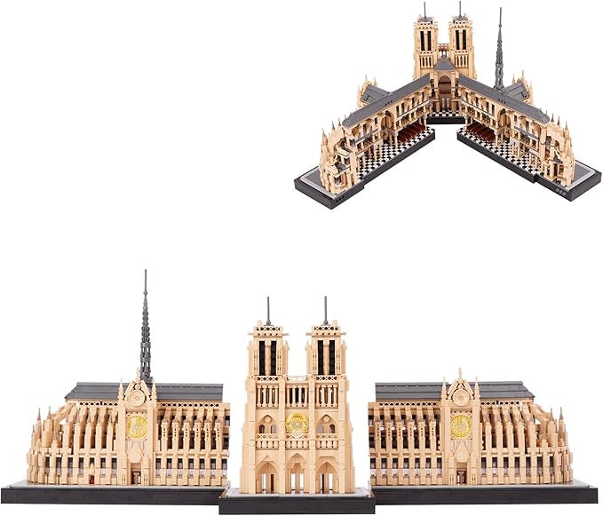 Architecture Notre-Dame de Paris Model Building Block Set, Openable Architecture Model Micro Building Kit Collection Building Toy