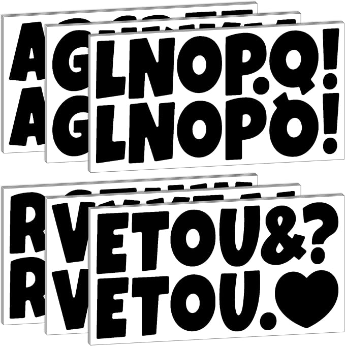 Bemeol Bulletin Board Letters 216 Pcs 2.5 Inch Alphabet Letter Stickers Self-Adhesive Letters for Poster Board Classroom Crafts Home Decor(Black)