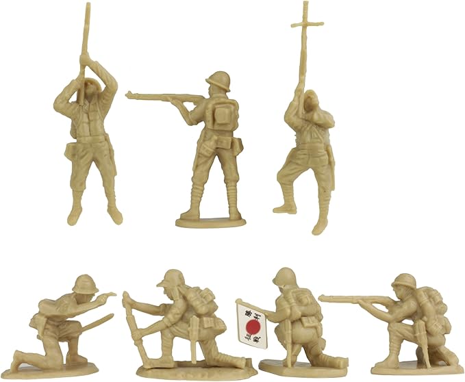 BMC WW2 Iwo Jima Plastic Army Men - 32 American and Japanese Soldier Figures