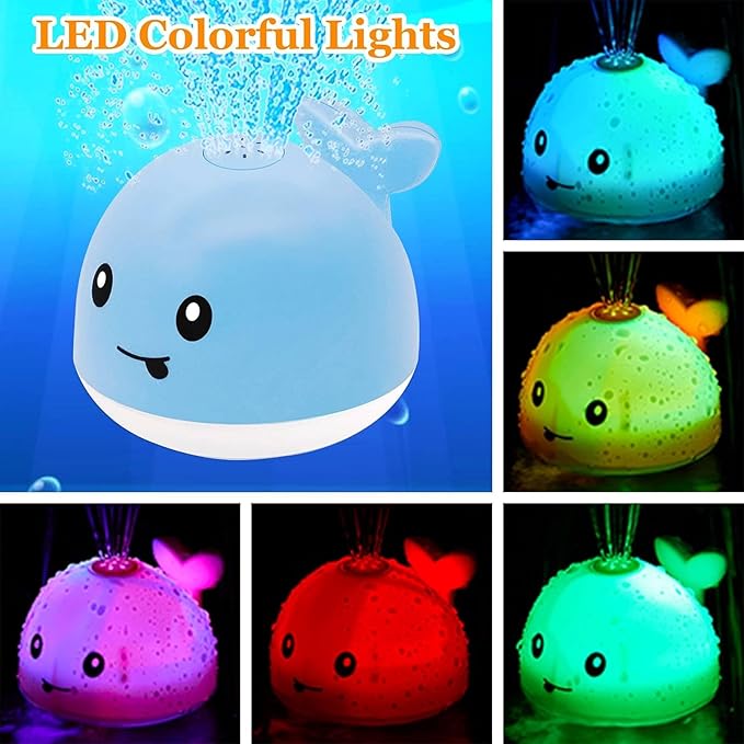 Bath Toys for Babies 6-12 Months - Water Table Accessories Pool Toys for Toddlers 1-3 - Light Up Whale Bath Toy Sprinkler - Bathtub Bathtime Fountain Baby Shower Toy 1st Birthday Girls Boys Gifts