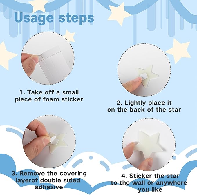 Glow in The Dark Stars for Ceiling,45Stars & 1Moon,Glow in The Dark Stars,Luminous Star and Moon Wall Stickers,Star Stickers for Bedroom Decor, Birthday Gifts（Green）