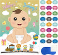 Fepito Baby Shower Party Games - Pin The Dummy On The Baby Game with 24pc Pacifier Stickers