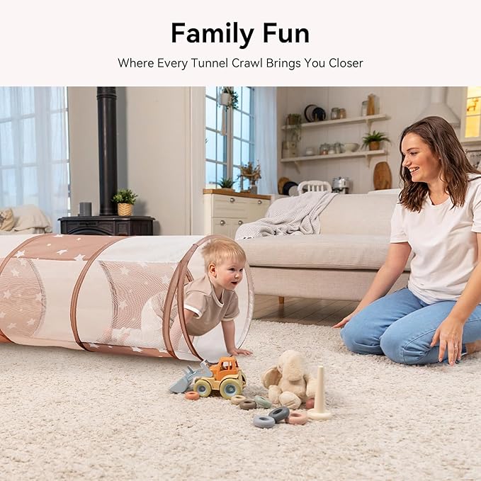 Sumbababy Tunnel Toys for Toddlers: Activity Tunnels for Young Children - Crawl Tunnels for Toddlers and Babies - Pop up Dog Tunnel