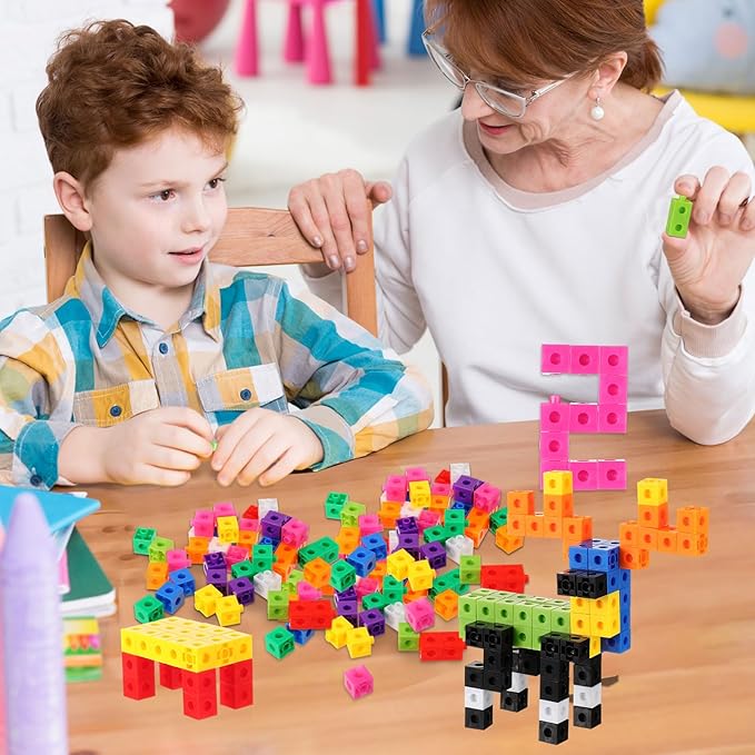 Jenaai 2000 Pieces Linking Cubes for Math Counting Cubes, Colorful Plastic Counting Blocks, Math Manipulatives Classroom Learning Supplies for Preschool Kindergarten Games