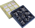 Ahyuan 9 Pieces IQ Test Mind Game Toys IQ Toys Brain Teaser Metal Wire Puzzles Magic Trick Toy Metal IQ Puzzle for Kids and Adults (Highest Level)
