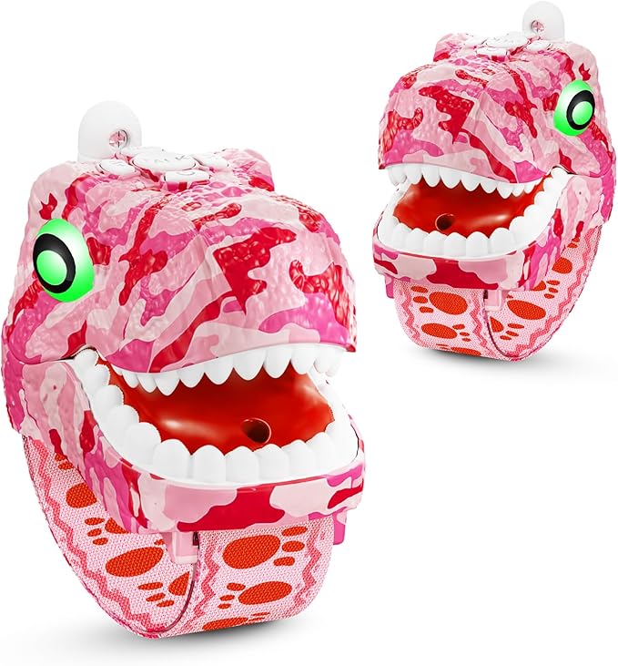 Dinosaur Walkie Talkies for Kids 2 Pack Camping Gear T-Rex Outdoor Toys for Girls Age 3-12 Year Old 3 Channel Long Range Birthday Gifts Christmas Stocking Stuffers