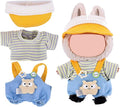 17cm Doll Clothes Set, Premium Jeans & Knitted Sweater Outfit for 17cm 15cm Dolls, Cute Dress Up Fashion, No Doll Included (Star, 17cm/15cm)