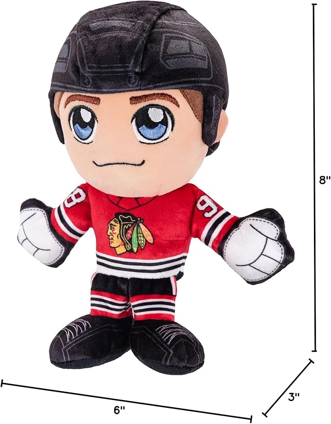 Bleacher Creatures Chicago Blackhawks Connor Bedard 8" NHL Kuricha Sitting Plush - Soft Chibi Inspired NHL Superstar