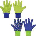HANDLANDY 2 Pairs Kids Gardening Gloves, Girls Boys Children Garden Work Play Gloves (Green Ladybug & Dot, Small)
