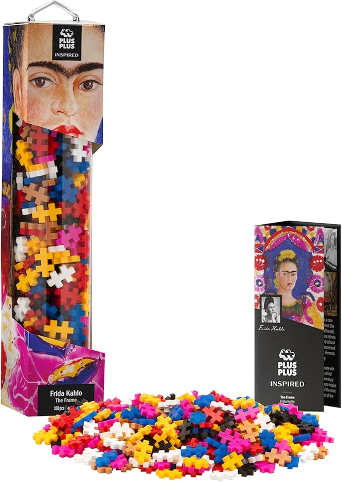 PLUS PLUS Inspired Art History Building Set, 3D Painting Kit & Craft Supplies for Kids, 350 Mini Interlocking Open Ended Pieces - Frida Kahlo