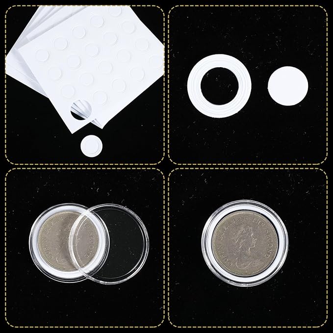 260 Pcs 30mm Coin Capsules with Foam Cushions – 6 Sizes (19/20/22/25/27/30mm) for Collectors,Coins Case with Clear Plastic Storage Organizer Box and Protective Gaskets for Coin Collection Supplies