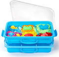 2 Pcs Sand Tray Sensory Bin with Lid and Handle, Portable Sensory Sandbox Container for Kids, Plastic Activity Tray for Toddlers (Blue)