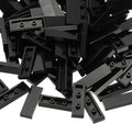 PATIKIL 122 Pcs Flat Blocks Bulk, 1x3 Square Black Classic Tiles Smooth Surface Mini Building Blocks Accessories Compatible Bricks Kits for Building Floor Walls Mosaic Pixel Arts