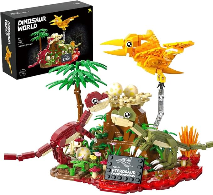 Dinosaur World Building Set- Compatible with Lego Sets for Boys 8-14, Jurassic Volcano Era Building, Birthday Gift Set for Boys & Girl (536 Pcs)