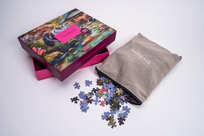 The Koi and The Kitty Encounter | Traditions by Mosaic Puzzles - 1000 Piece Puzzle