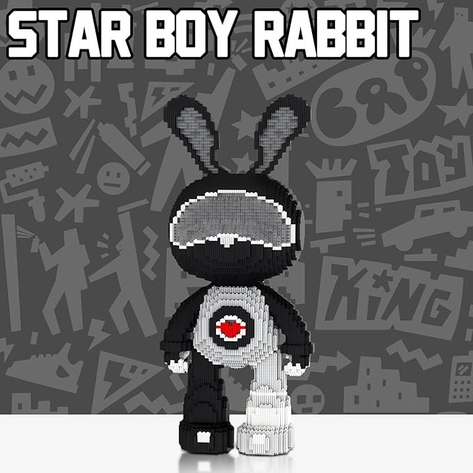 Rabbit Animal Micro Building Blocks Set for Adults Space Boys Cute Large Sets Toys Gift Kids 6550 Pieces 55cm High Series